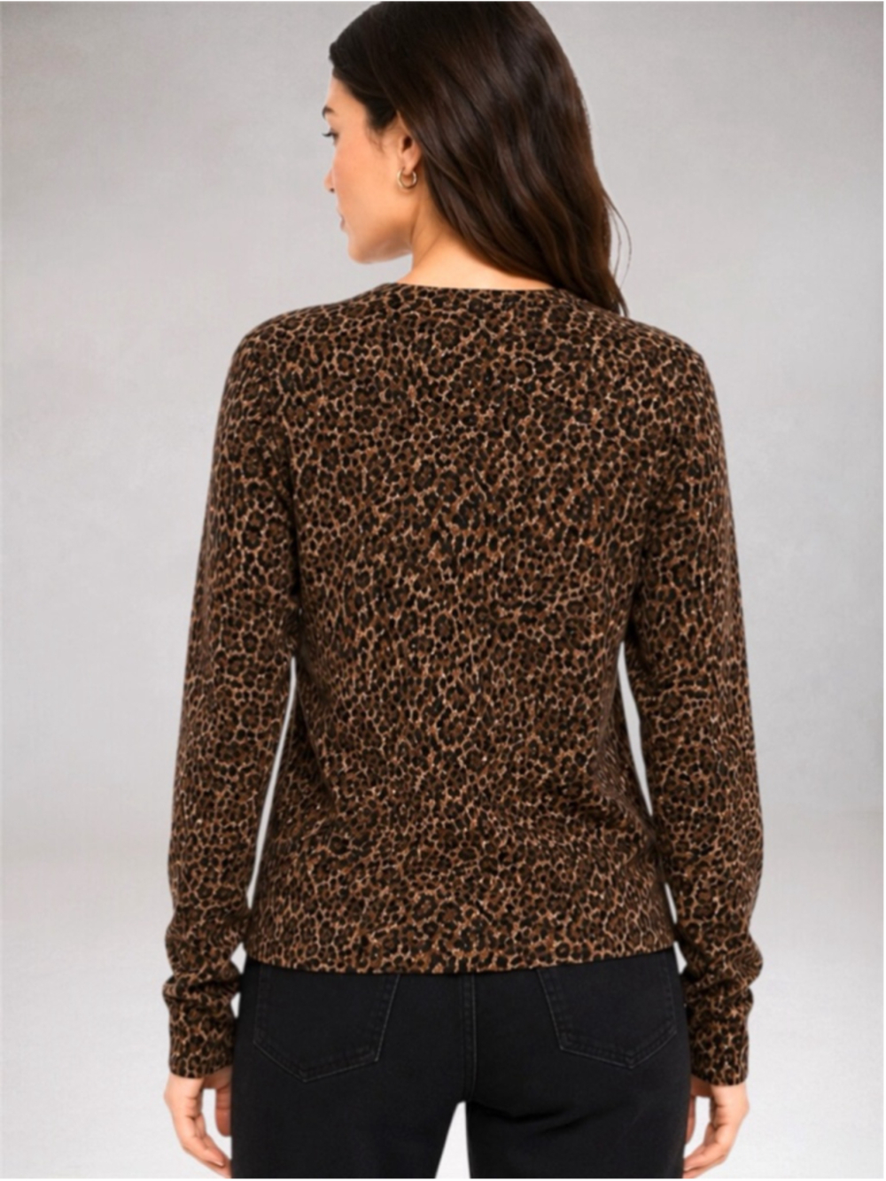 GAP Women’s Leopard Print Button-Front Cardigan Sweater – Size Small T - Picture 3 of 12